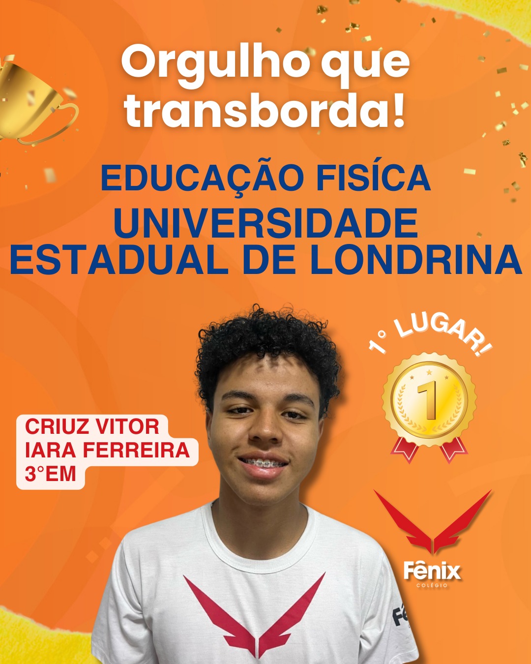 Criuz Vitor Iara Ferreira [3º Ensino Médio] - Educação Física - Universidade Estadual de Londrina, 1º LUGAR - Colêgio Fênix Pouso Alegre