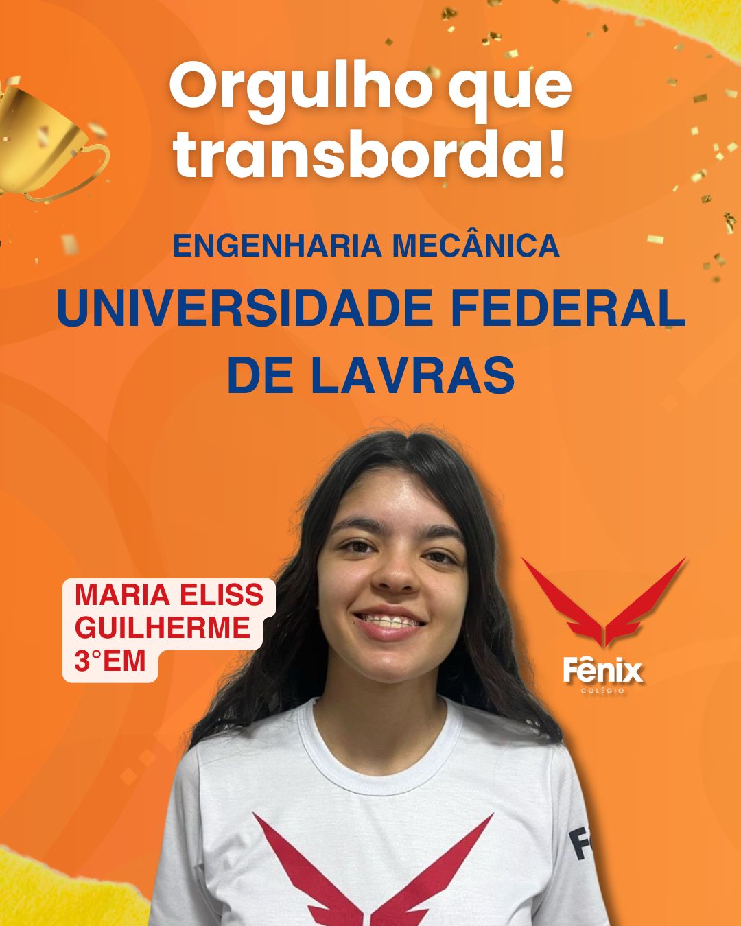Maria Eliss Guilherme [3º Ensino Médio] - Engenharia Mecânica - Universidade Federal de Lavras - Colêgio Fênix Pouso Alegre